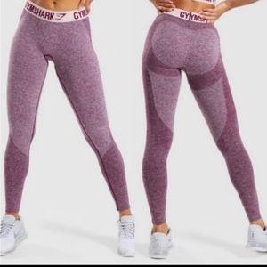Gymshark Flex Seamless Leggings. Dark Ruby Marl/Blush Nude. Medium. NWOT